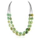 3 Strand Certified Authentic Navajo Nickel Green Jasper Hematite Native American Necklace 17013