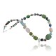 $300 Bear Fetish Certified Authentic Navajo .925 Sterling Silver Natural Multi Color Native American Necklace 15151-27