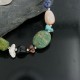 $300 Bear Fetish Certified Authentic Navajo .925 Sterling Silver Natural Multi Color Native American Necklace 15151-27