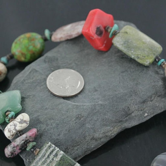 $300 Bear FetishCertified Authentic Navajo .925 Sterling Silver Natural Turquoise Agate Native American Necklace 390679867516