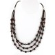 Certified Authentic 3 Strand Navajo .925 Sterling Silver Turquoise and Jasper Native American Necklace 15835-12
