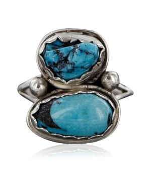 $330 Handmade Certified Authentic Navajo .925 Sterling Silver Natural Turquoise Native American Ring  370976469450