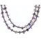 2 Strand Navajo .925 Sterling Silver Turquoise and Amethyst Native American Necklace 15554-2