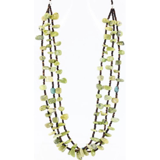 Certified Authentic 3 Strand Navajo .925 Sterling Silver Turquoise and GREEN AGATE Native American Necklace 371027190059