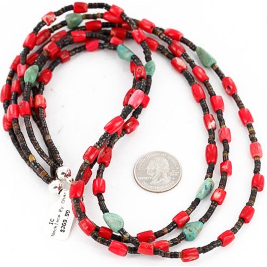 Certified Authentic 3 Strand Navajo .925 Sterling Silver Turquoise and Coral Native American Necklace 390832529281 Certified Authentic 3 Strand Navajo .925 Sterling Silver Turquoise and Coral Native American Necklace 390832529281