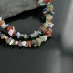 Large Certified Authentic 2 Strand Navajo .925 Sterling Silver Multicolor Stones Native American Necklace 15501-5