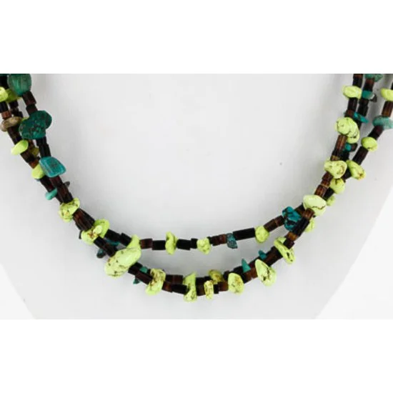 3 Strand Navajo .925 Sterling Silver Turquoise and GASPEITE Native American Necklace 15948 3 Strand Navajo .925 Sterling Silver Turquoise and GASPEITE Native American Necklace 15948