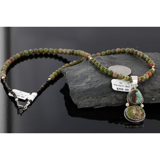 $410 Handmade Certified Authentic Navajo .925 Sterling Silver Natural Turquoise Native American Necklace 370990552364 $410 Handmade Certified Authentic Navajo .925 Sterling Silver Natural Turquoise Native American Necklace 370990552364
