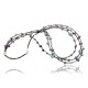 $420 Certified Authentic 3 Strand Navajo .925 Sterling Silver Turquoise and Amethyst Native American Necklace 15585-23