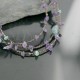 $420 Certified Authentic 3 Strand Navajo .925 Sterling Silver Turquoise and Amethyst Native American Necklace 15585-23