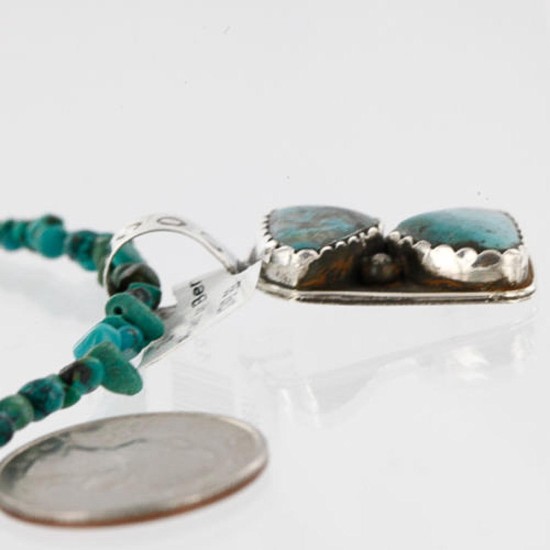 Handmade Certified Authentic Navajo .925 Sterling Silver Natural Turquoise Native American Necklace 390757103602