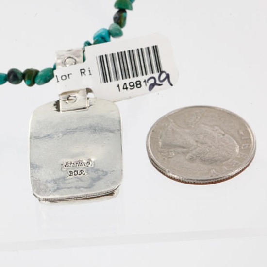 Handmade Certified Authentic Navajo .925 Sterling Silver Natural Turquoise Native American Necklace 390757103602