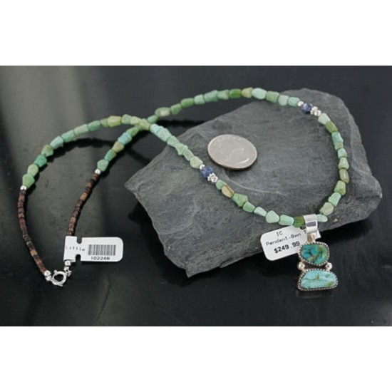 Handmade Certified Authentic Navajo .925 Sterling Silver and Turquoise Native American Necklace 390683809179