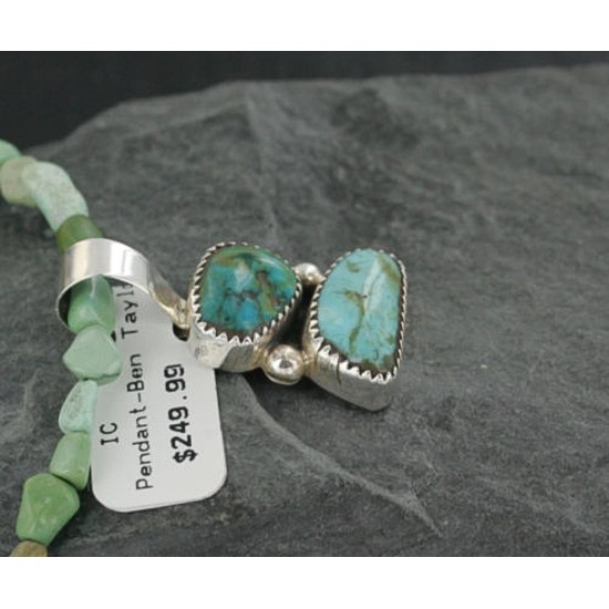 Handmade Certified Authentic Navajo .925 Sterling Silver and Turquoise Native American Necklace 390683809179