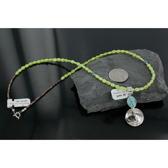 Vintage Style OLD Buffalo Coin Certified Authentic Navajo .925 Sterling Silver Turquoise Native American Necklace 390680310454 Vintage Style OLD Buffalo Coin Certified Authentic Navajo .925 Sterling Silver Turquoise Native American Necklace 390680310454