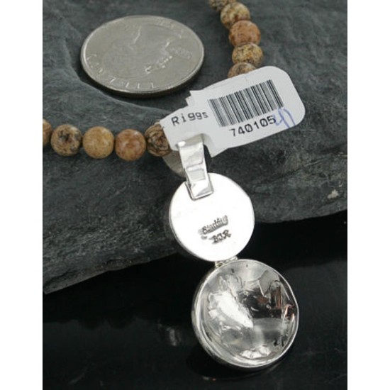 $450 Vintage Style OLD Buffalo Coin Certified Authentic Navajo .925 Sterling Silver Turquoise Native American Necklace 370929246896
