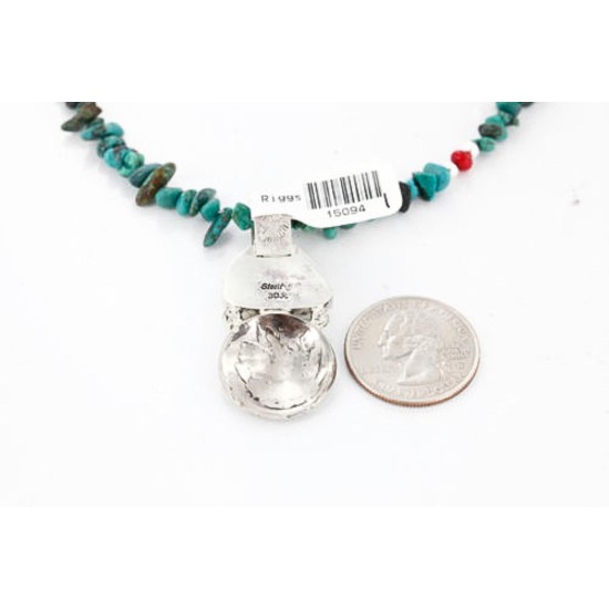 Vintage Style OLD Buffalo Nickel Certified Authentic Navajo .925 Sterling Silver Turquoise Native American Necklace 390832582382 Vintage Style OLD Buffalo Nickel Certified Authentic Navajo .925 Sterling Silver Turquoise Native American Necklace 390832582382