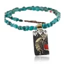 12kt Gold Filled and .925 Sterling Silver Handmade KOKOPELI Navajo Natural Coral Native American Necklace 370995434870