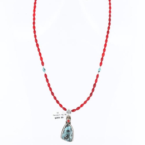 Handmade Certified Authentic Navajo .925 Sterling Silver Natural Turquoise Native American Necklace 390766065386