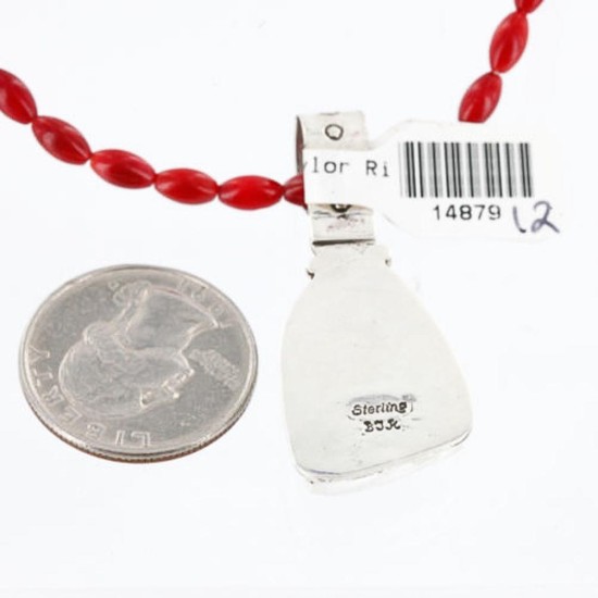 Handmade Certified Authentic Navajo .925 Sterling Silver Natural Turquoise Native American Necklace 390766065386