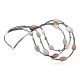 $480 Certified Authentic 3 Strand Navajo .925 Sterling Silver Turquoise and Carnelian Native American Necklace 750106-62