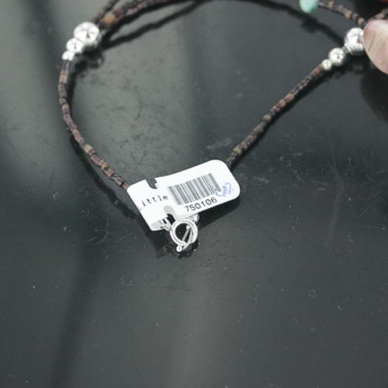 $480 Certified Authentic 3 Strand Navajo .925 Sterling Silver Turquoise and Carnelian Native American Necklace 750106-62