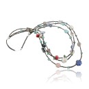 $480 Fetish Bear Certified Authentic 3 Strand Navajo .925 Sterling Silver Turquoise and Multi Color Stones Native American Necklace 750106-56