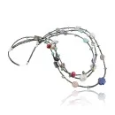 Carved Bear 3 Strand Navajo .925 Sterling Silver Turquoise and Multi Color Stones Native American Necklace 750106-56
