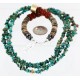 Certified Authentic 3 Strand Navajo .925 Sterling Silver 12kt Gold Filled Twisted Turquoise Native American Necklace 750130-101