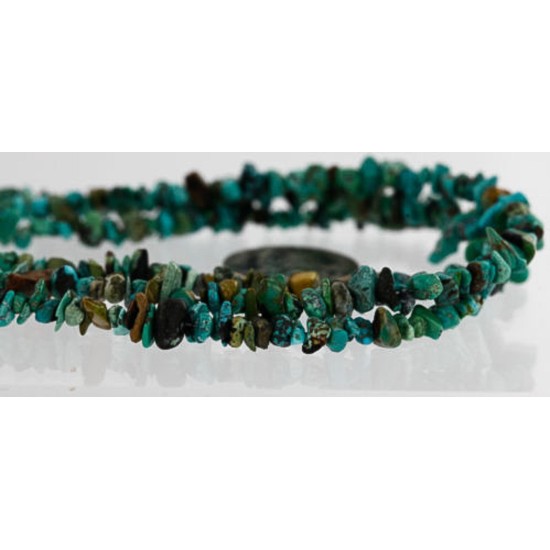 Certified Authentic 3 Strand Navajo .925 Sterling Silver 12kt Gold Filled Twisted Turquoise Native American Necklace 750130-101