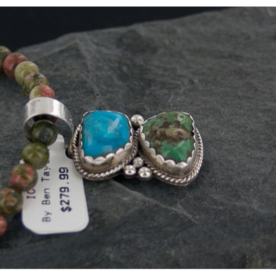 Handmade Certified Authentic Navajo .925 Sterling Silver and Turquoise Native American Necklace 370892120126