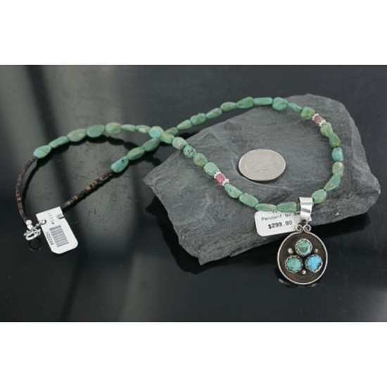 Handmade Certified Authentic Navajo .925 Sterling Silver and Turquoise Native American Necklace 390682291219