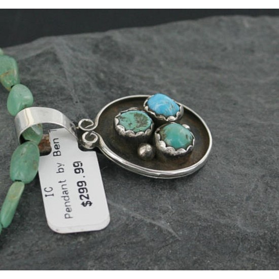 Handmade Certified Authentic Navajo .925 Sterling Silver and Turquoise Native American Necklace 390682291219