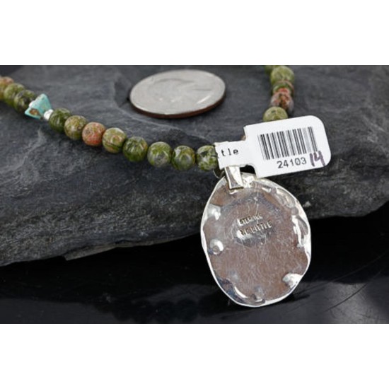 Handmade Certified Authentic Navajo .925 Sterling Silver Natural Turquoise Native American Necklace 370964316443