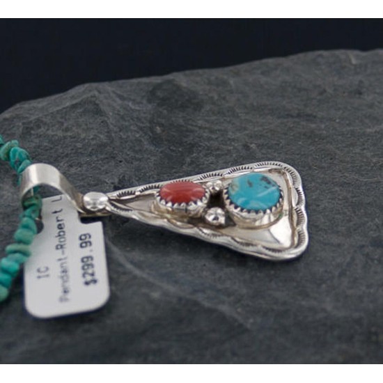 Handmade Certified Authentic Navajo .925 Sterling Silver Natural Spiny Oyster and Turquoise Native American Necklace 370886534029 Handmade Certified Authentic Navajo .925 Sterling Silver Natural Spiny Oyster and Turquoise Native American Necklace 370886534029