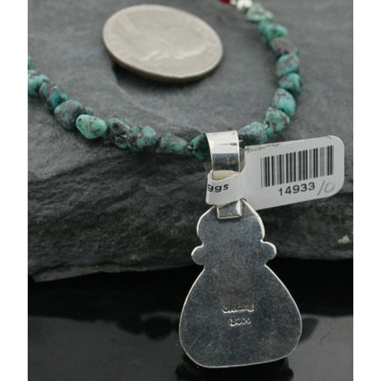 $490 Handmade Certified Authentic Navajo .925 Sterling Silver and Turquoise Native American Necklace 370970516300
