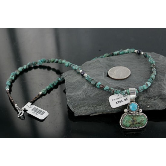 Handmade Certified Authentic Navajo .925 Sterling Silver and Turquoise Native American Necklace 370967599430
