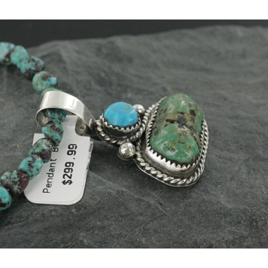 Handmade Certified Authentic Navajo .925 Sterling Silver and Turquoise Native American Necklace 370967599430