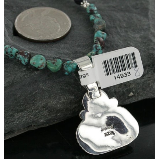 Handmade Certified Authentic Navajo .925 Sterling Silver and Turquoise Native American Necklace 370967599430
