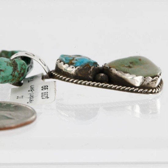 $500 Handmade Certified Authentic Navajo .925 Sterling Silver Natural AJAX and Turquoise Native American Necklace 390760754589
