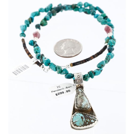 Handmade Certified Authentic Navajo .925 Sterling Silver Natural Turquoise Native American Necklace 390774805053