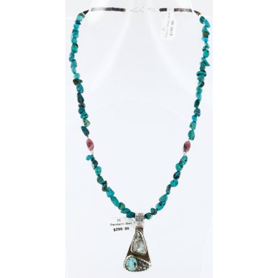 Handmade Certified Authentic Navajo .925 Sterling Silver Natural Turquoise Native American Necklace 390774805053