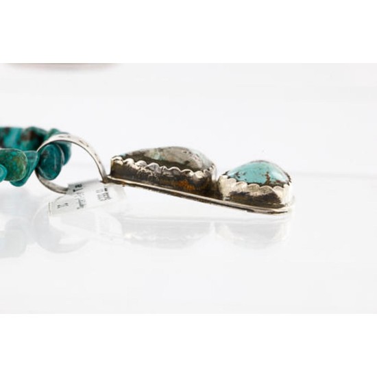 Handmade Certified Authentic Navajo .925 Sterling Silver Natural Turquoise Native American Necklace 390774805053