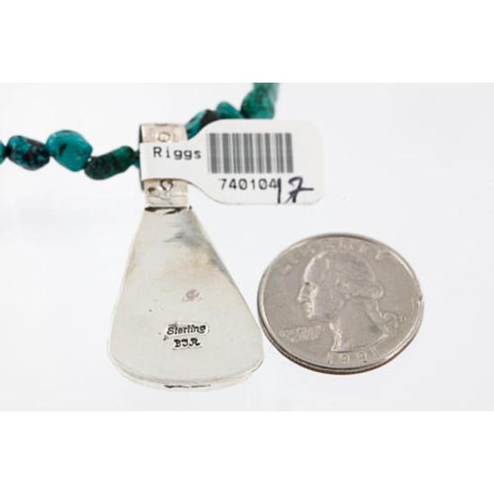 Handmade Certified Authentic Navajo .925 Sterling Silver Natural Turquoise Native American Necklace 390774805053