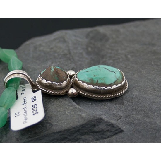 Handmade Certified Authentic Navajo .925 Sterling Silver Natural Turquoise Native American Necklace 390645938130