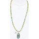 Handmade Certified Authentic Navajo .925 Sterling Silver Peridot and Turquoise Native American Necklace & Pendant 390795467394
