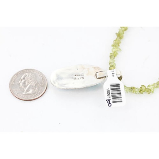 Handmade Certified Authentic Navajo .925 Sterling Silver Peridot and Turquoise Native American Necklace & Pendant 390795467394