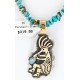 12kt Gold Filled and .925 Sterling Silver Handmade KOKOPELLI Certified Authentic Navajo Turquoise Native American Necklace 390792627137