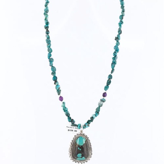 Large Handmade Certified Authentic Navajo .925 Sterling Silver Turquoise Native American Necklace 371002796832
