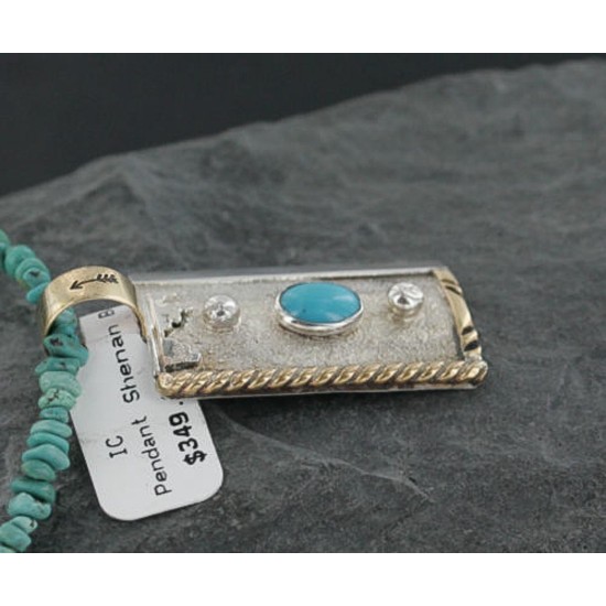 Certified Authentic 12kt Gold Filled and .925 Sterling Silver Handmade Mountain Turquoise Native American Necklace 370966309911